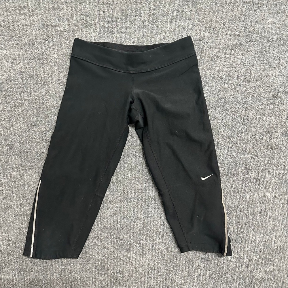 Nike Leggings Womens Size XS Black Dri-Fit Cropped Athletic Running Yoga Capri